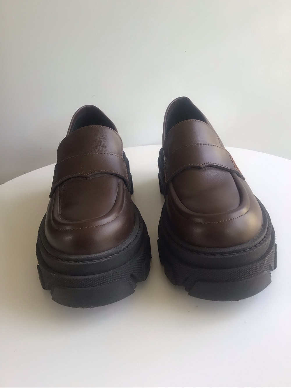 Alohas trailblazer brown chunky loafers size 38 7.5 - Picture 5 of 16